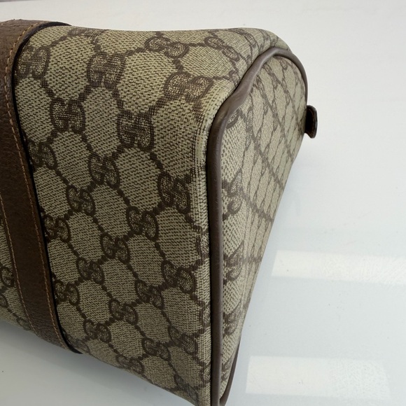 Gucci Vintage GG Canvas Sherry Line Leather Top-Handle Satchel - Picture 8 of 16